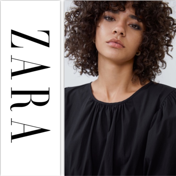 Zara Black Puffy Sleeved Dress NWT - Picture 5 of 12